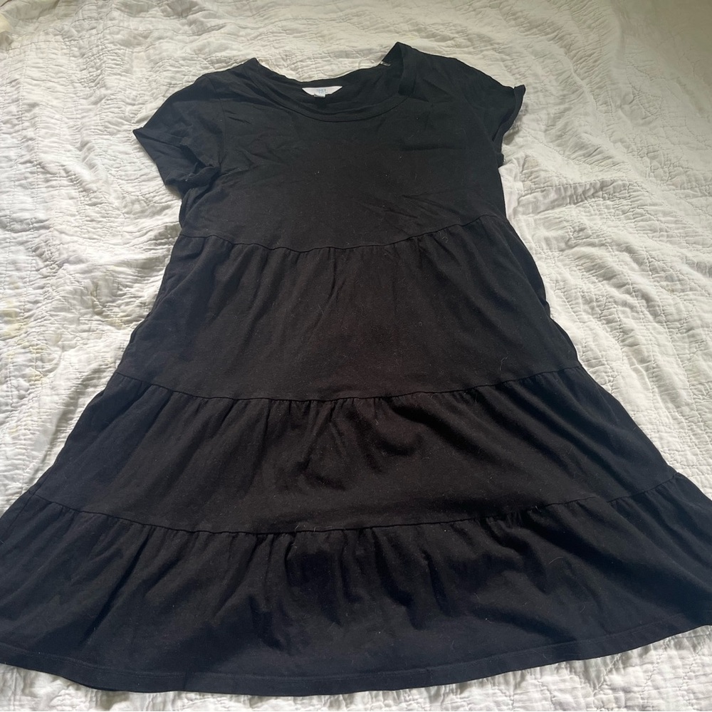 Time and Tru Black Tiered Ruffled Sundress